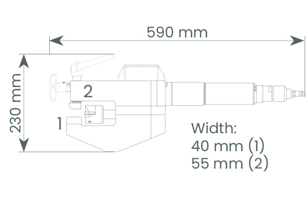 Rohrfräsmaschine MF2-25 Maße