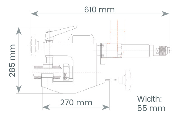 Rohrfräsmaschine MF3-25 XL Maße