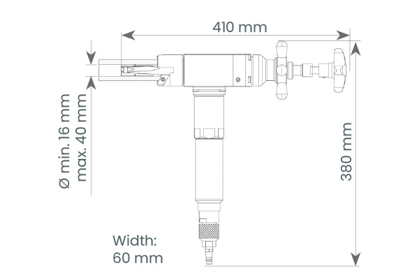 Rohranfasmaschine MF3iw-s Maße