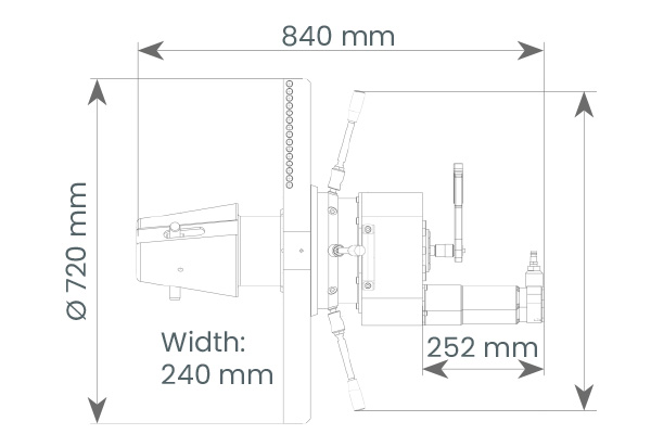 Rohranfasmaschine MF6i-50 Maße