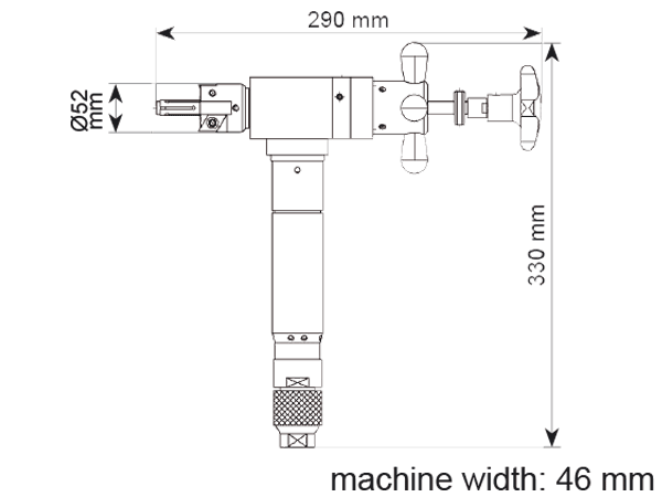 Abmessungen Rohranfasmaschine MF2iw