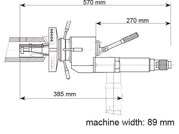 Abmessungen Rohranfasmaschine MF3i