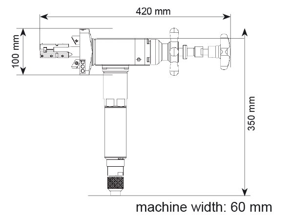 Abmessungen Rohranfasmaschine MF3iw