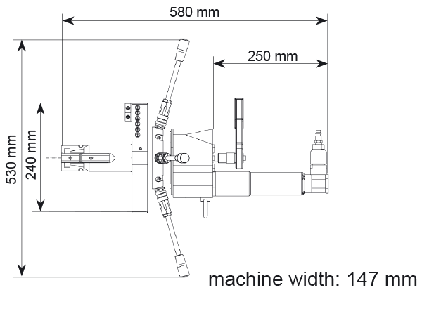 Abmessungen Rohranfasmaschine MF4i