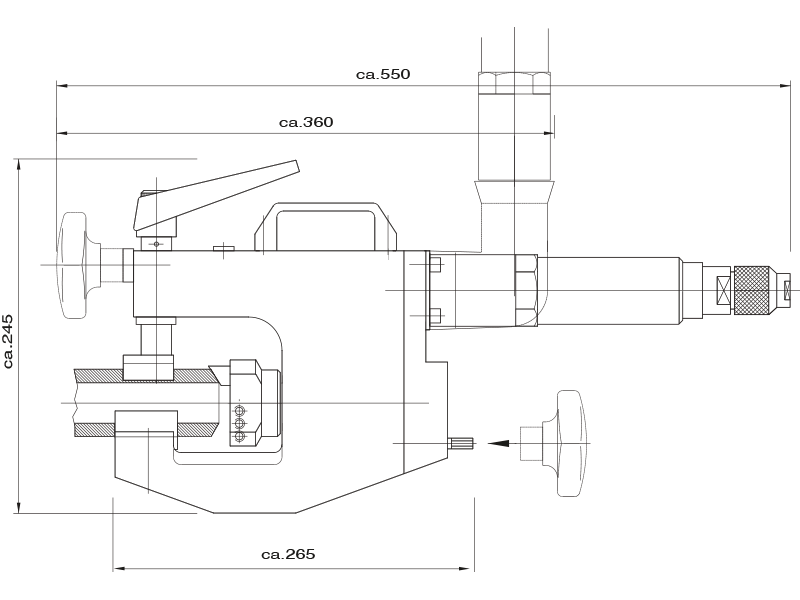 Abmessungen Rohrfräsmaschine MF3-25