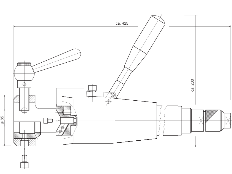 Abmessungen Rohrfräsmaschine MF3-R