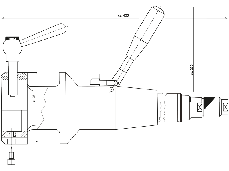 Abmessungen Rohrfräsmaschine MF4-R