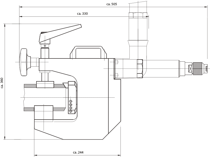 Abmessungen Rohrfräsmaschine MF4